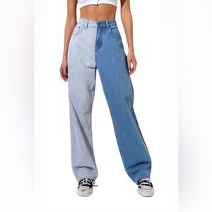 DenimLab-Half And Half Parallel Jean In Light Wash And Bleach Denim | Trendy
